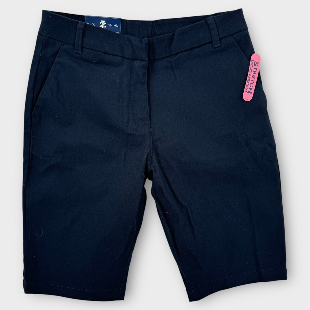NEW Izod Approved Schoolwear Shorts Boys 12 Navy Blue Chino Adjustable Waist